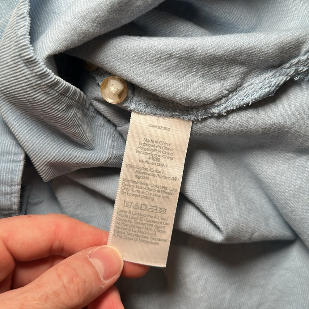Madewell Corduroy Oversized Cropped Long Sleeve Button Down - Small - Picture 5 of 5